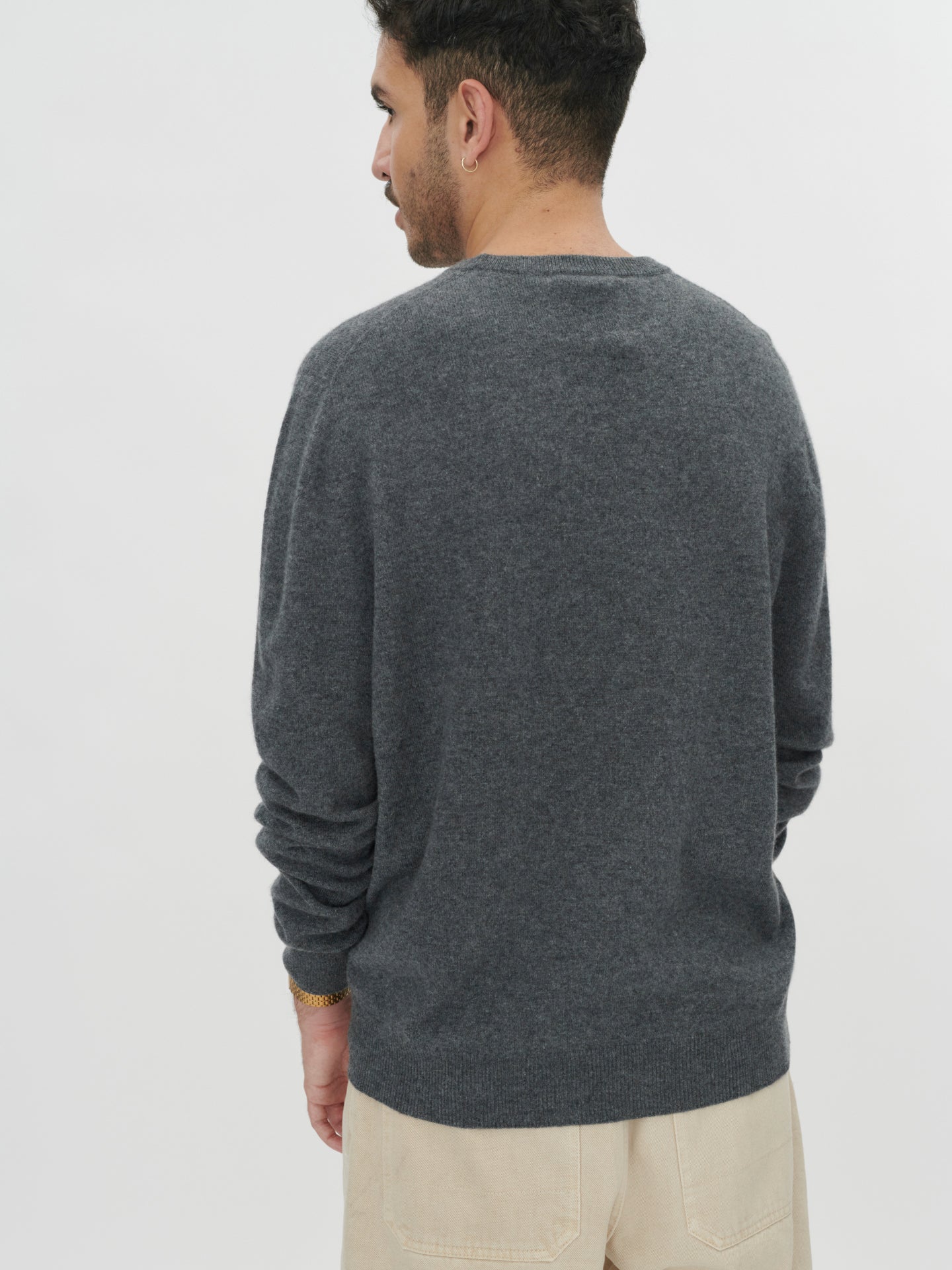 Herren Kaschmir Basic R-Ausschnitt Pullover Plum Kitten - Gobi Cashmere
