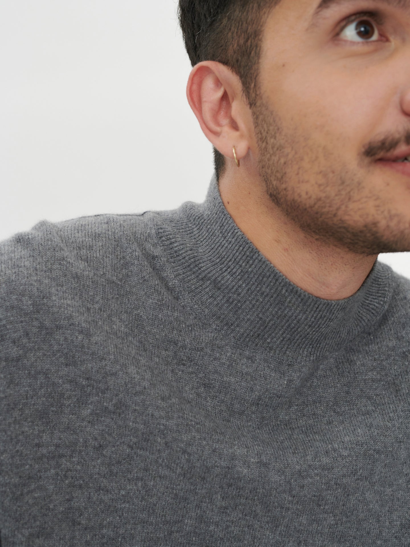 Herren Kaschmir Stehkragenpullover Dunkelgrau - Gobi Cashmere