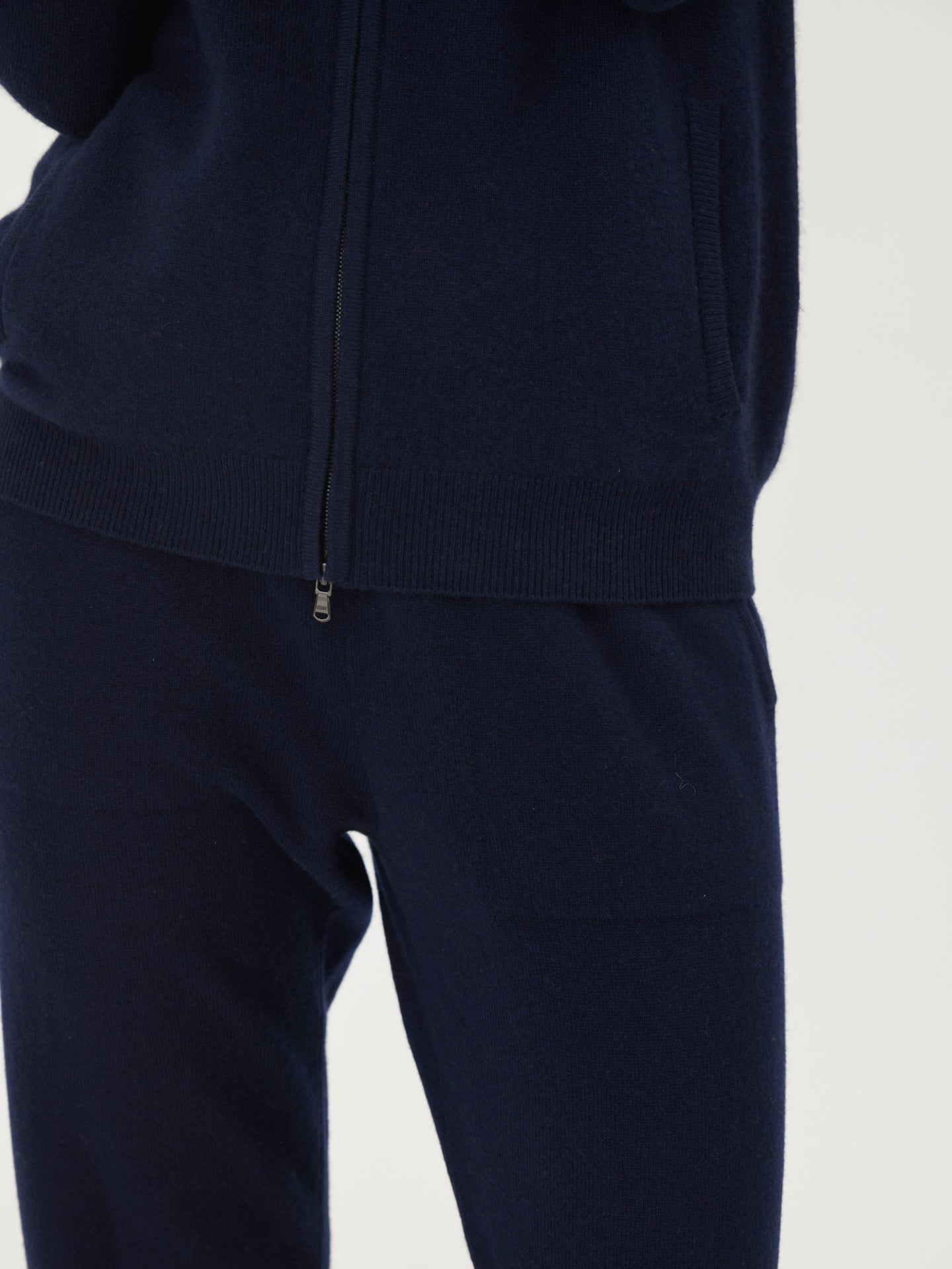 Damen Kaschmir Strickjacke Mit Reißverschluss Marineblau - Gobi Cashmere