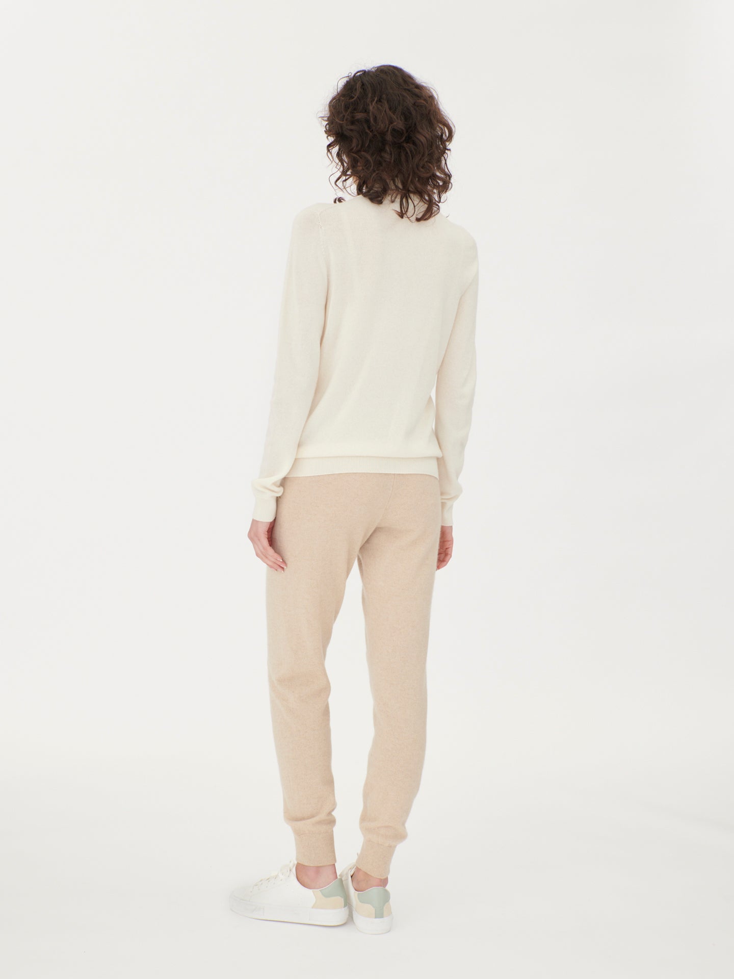 Damen Kaschmir Strickjacke Mit Reißverschluss Marshmallow - Gobi Cashmere