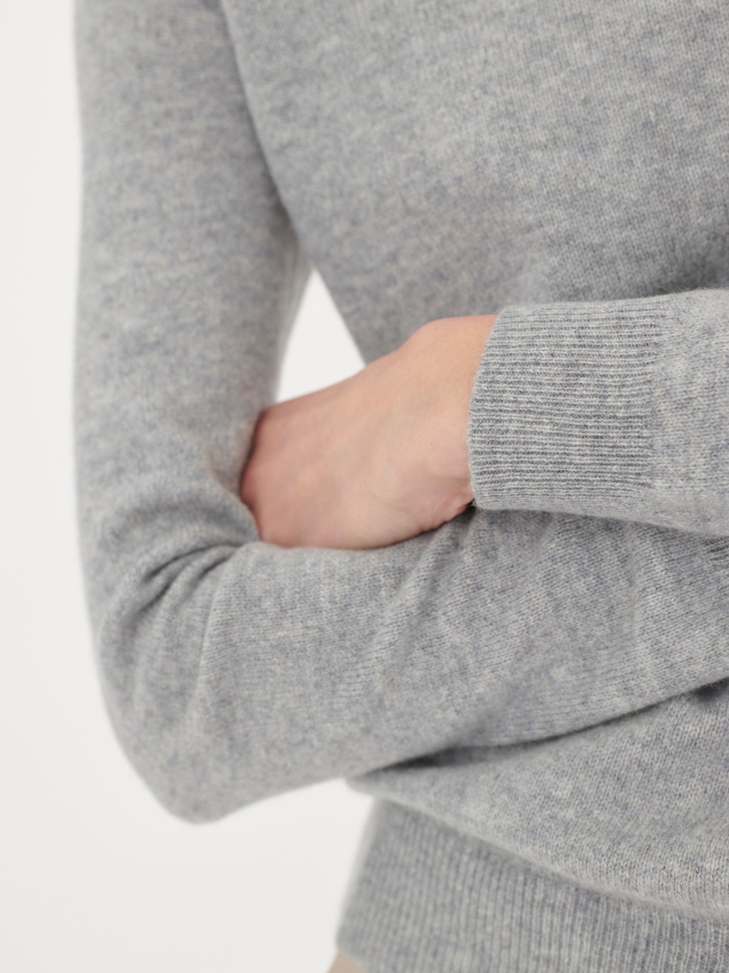 Damen Kaschmir 99€ Set aus Pullover und Mütze Hellgrau - Gobi Cashmere