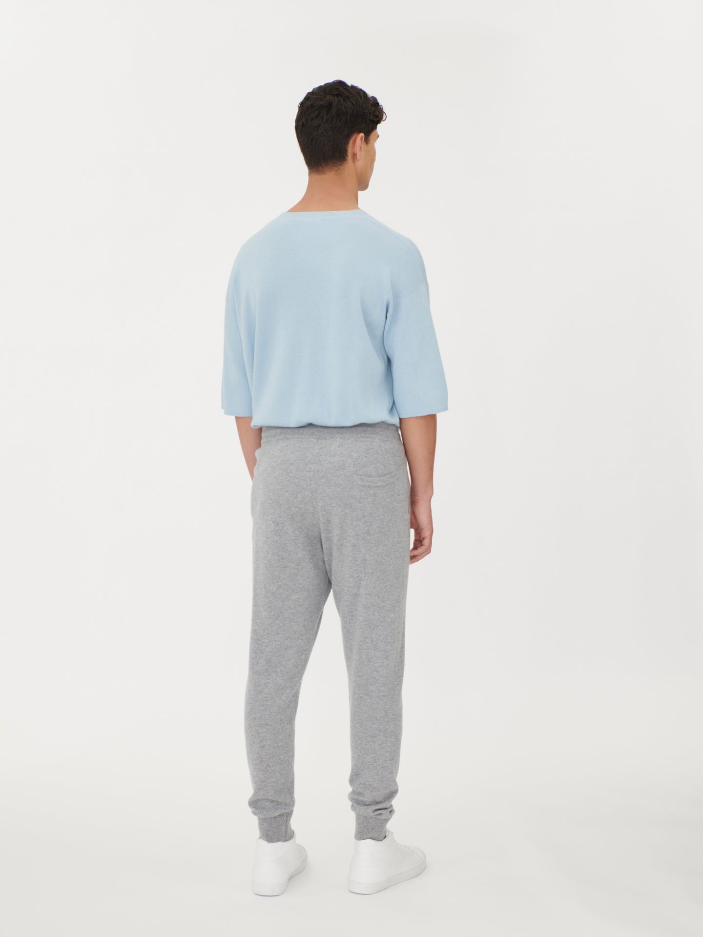 Herren Kaschmir Lockere Jogginghose Hellgrau - Gobi Cashmere