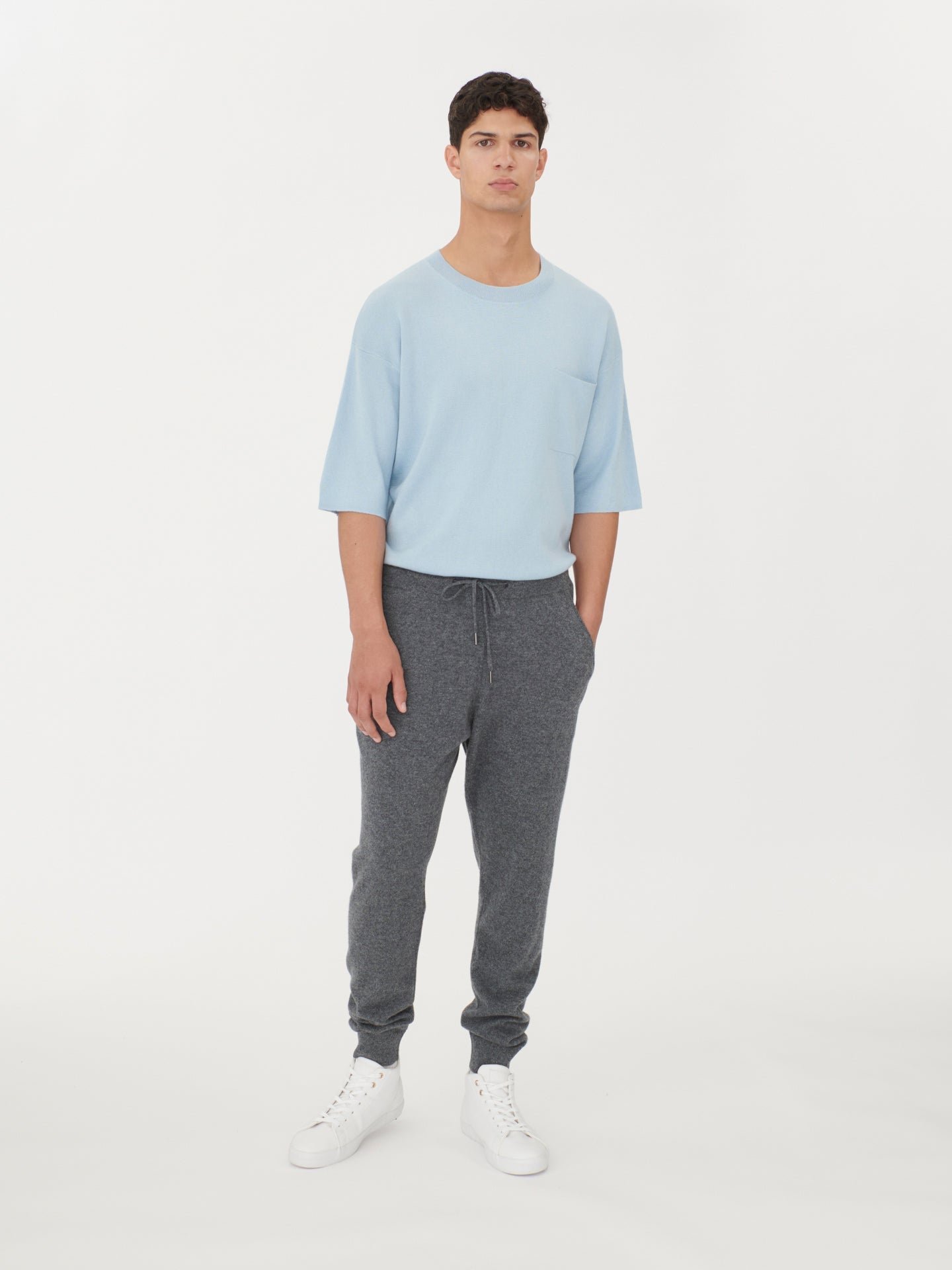 Herren Kaschmir Lockere Jogginghose Plum Kitten - Gobi Cashmere