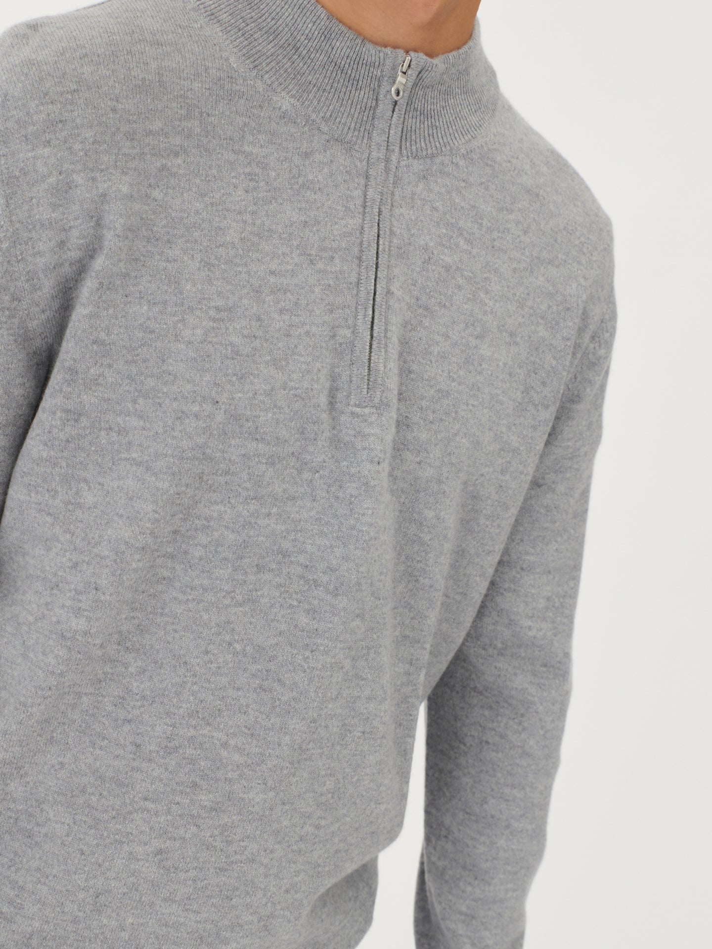 Herren Kaschmir Pullover Mit Halbreißverschluss Vaport Blue - Gobi Cashmere