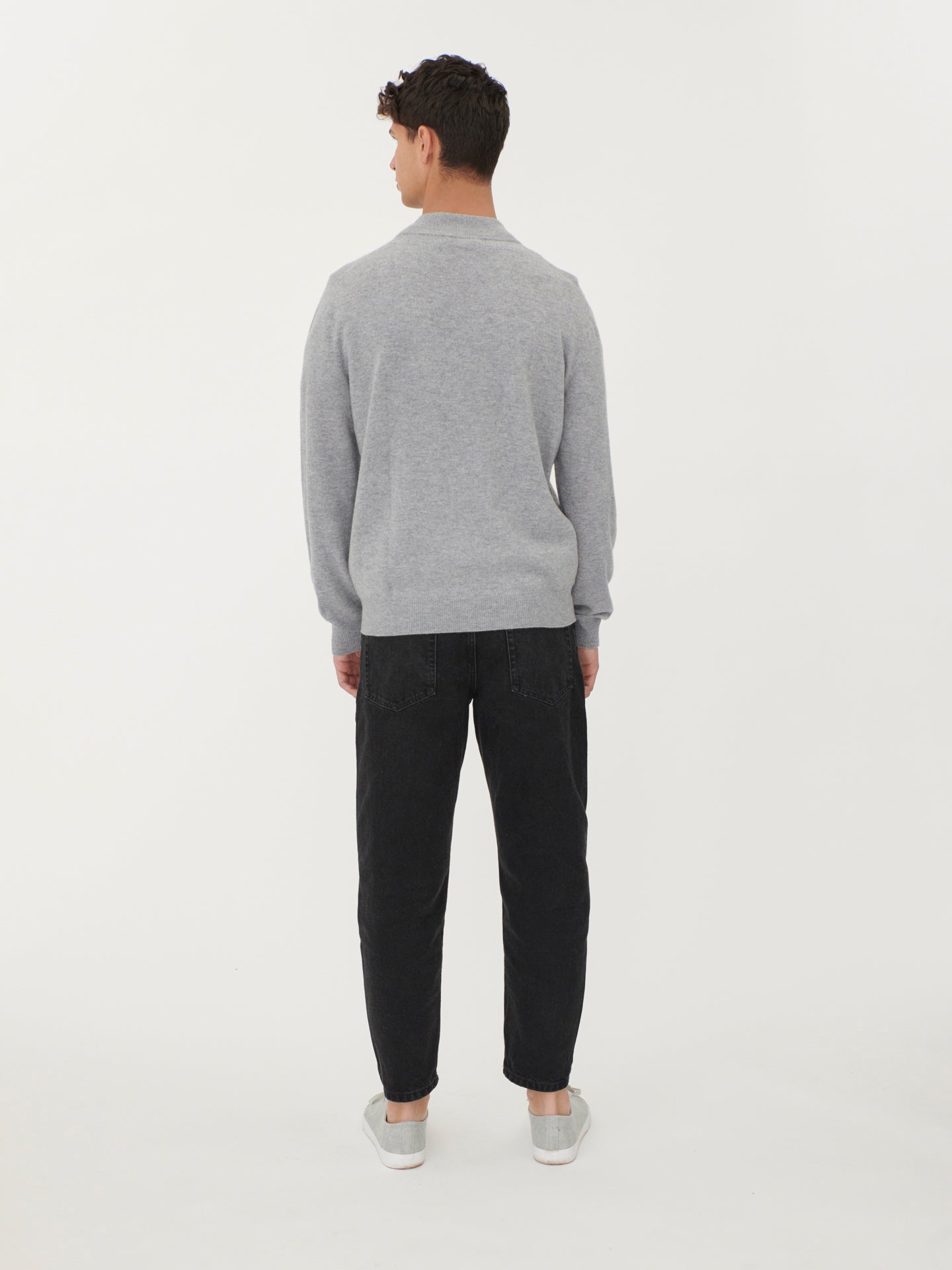 Herren Kaschmir Pullover Mit Halbreißverschluss Vaport Blue - Gobi Cashmere