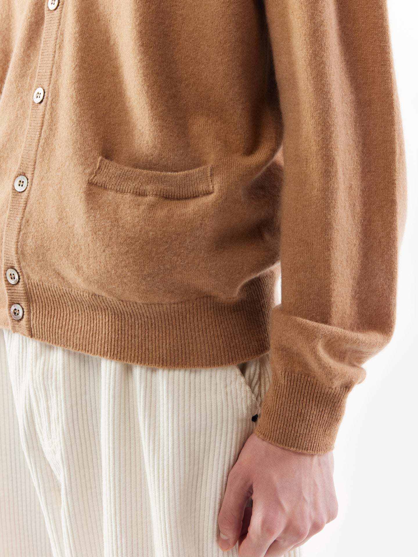 Herren Kachmir V-Ausschnitt Strickjacke Mit Knöpfen schaffell - Gobi Cashmere