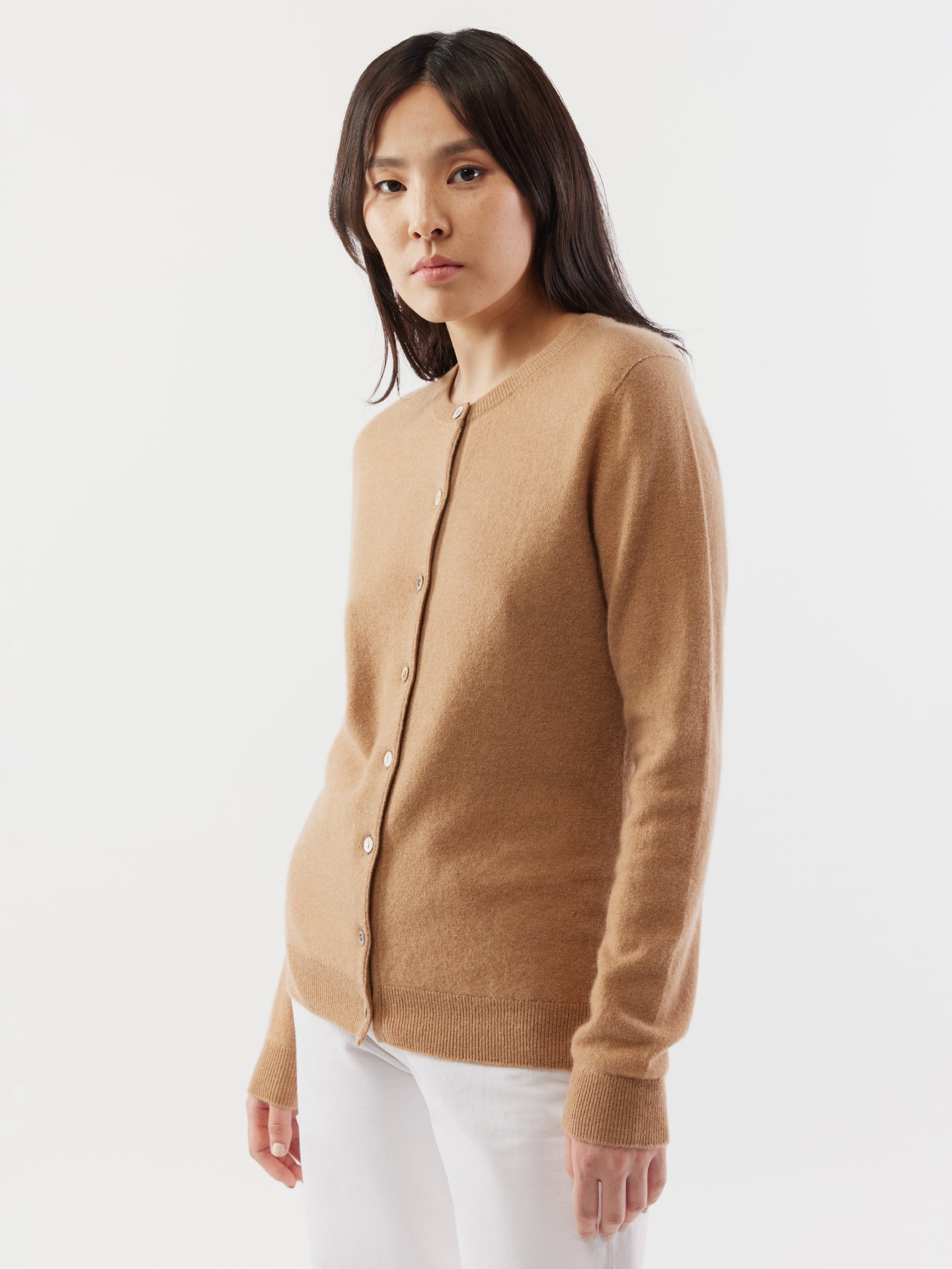 Damen Kaschmir R-Ausschnitt Strickjacke schaffell - Gobi Cashmere