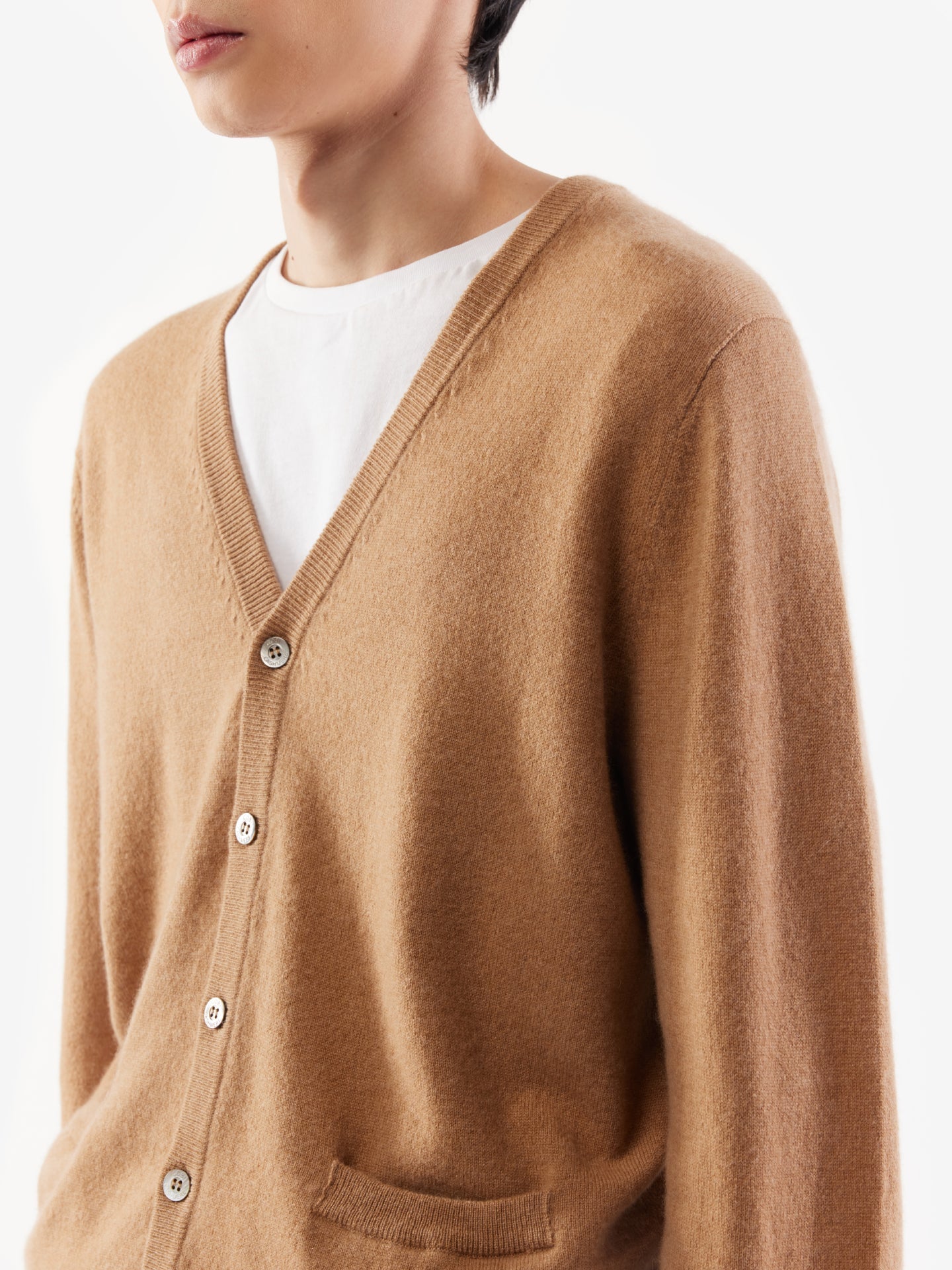 Herren Kachmir V-Ausschnitt Strickjacke Mit Knöpfen schaffell - Gobi Cashmere