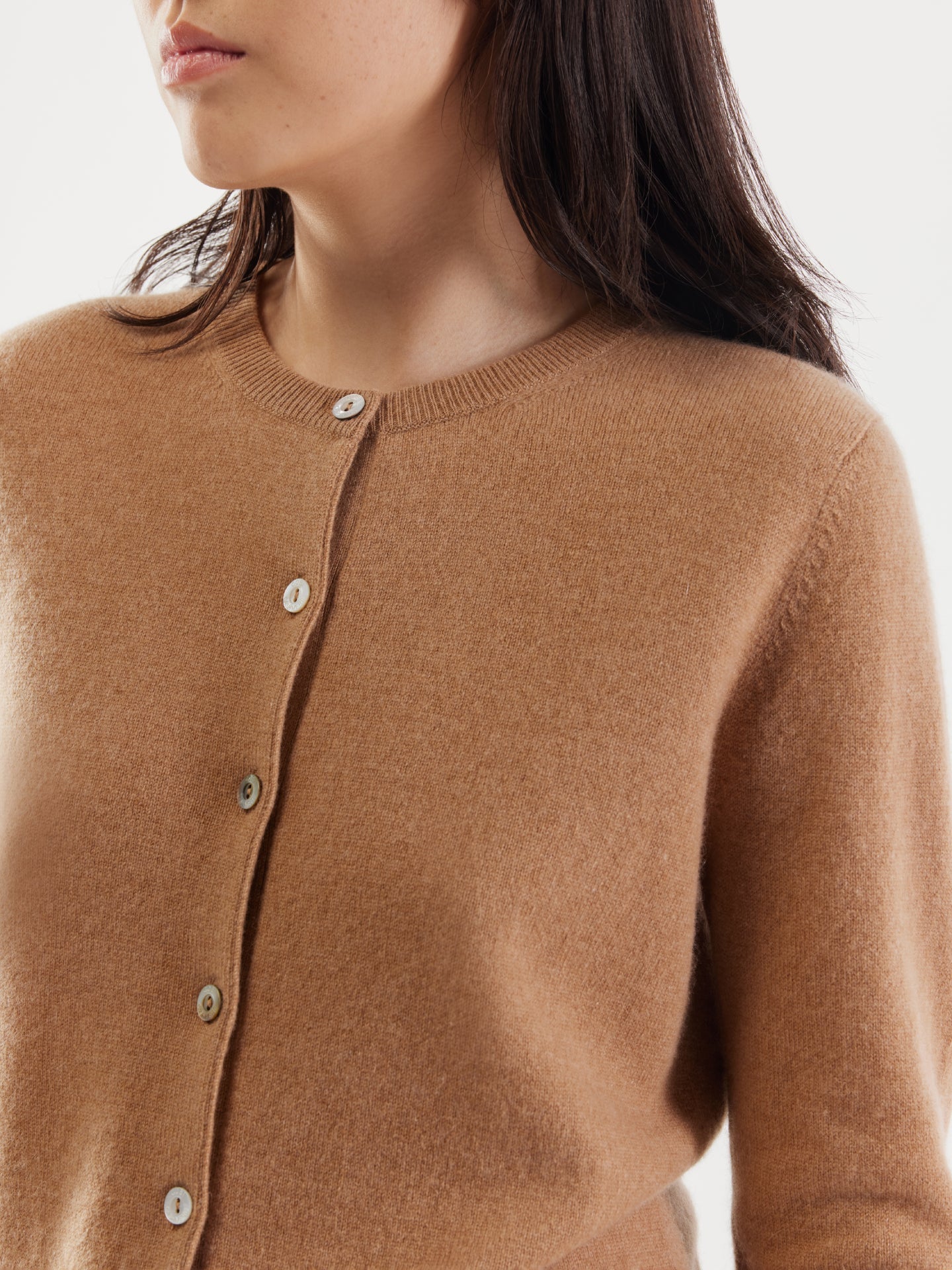 Damen Kaschmir R-Ausschnitt Strickjacke schaffell - Gobi Cashmere
