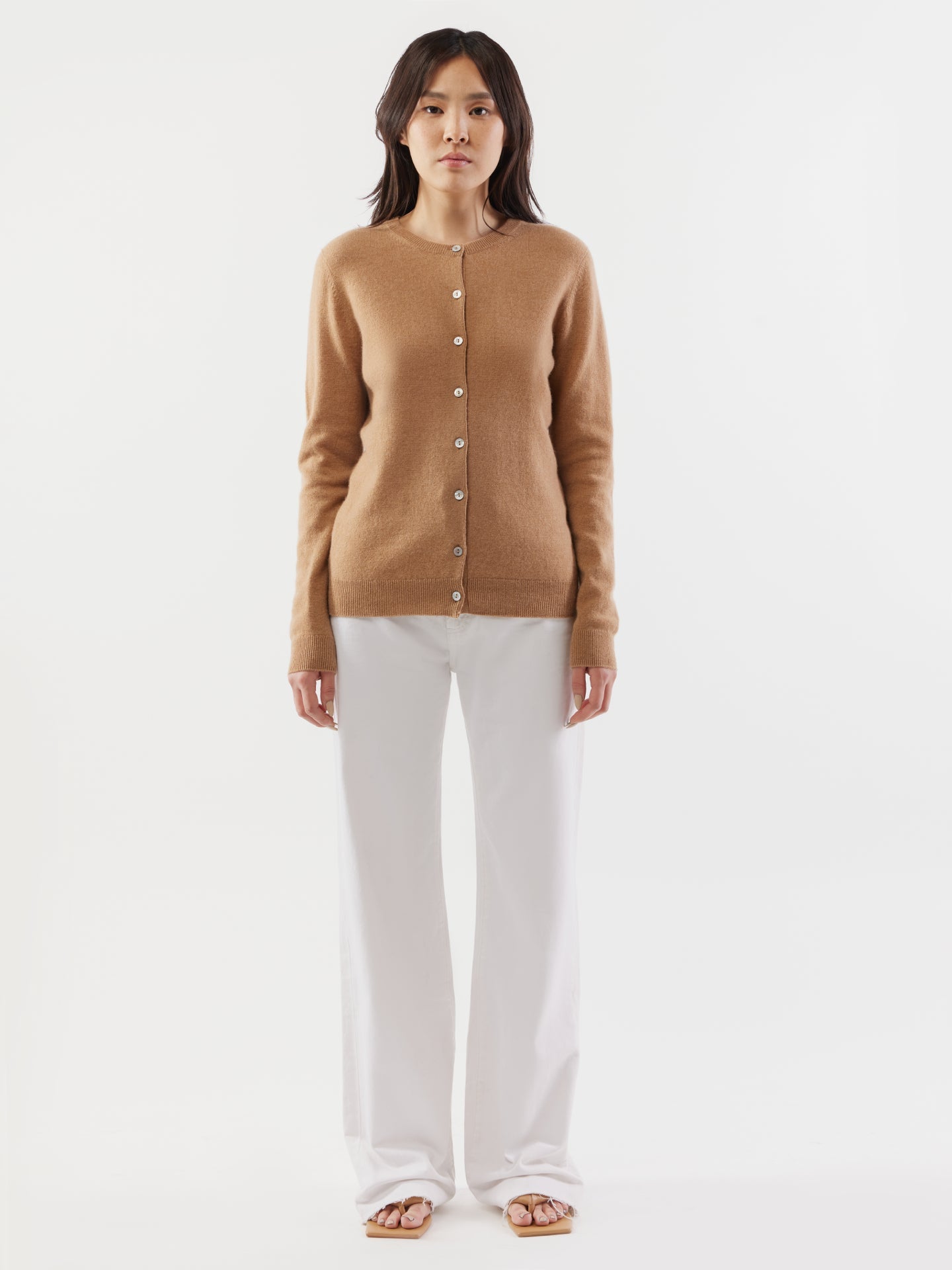Damen Kaschmir R-Ausschnitt Strickjacke schaffell - Gobi Cashmere