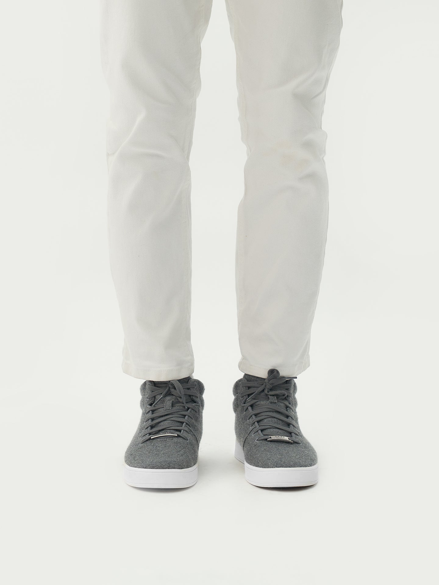 Unisex Cashmere High-Top Sneakers Stone Gray - Gobi Cashmere