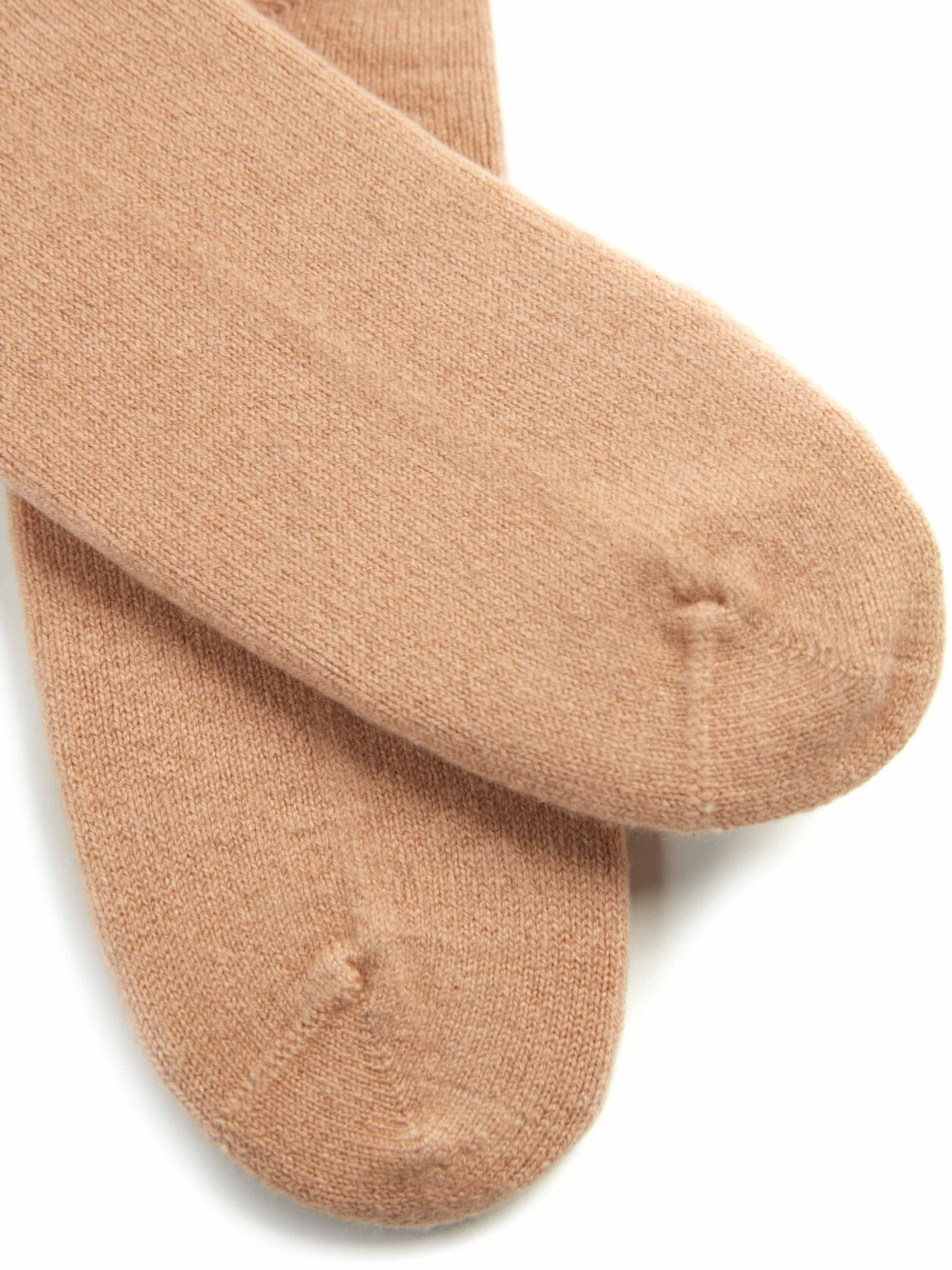 Unisex Kaschmir Trimmstrick-Socken Hellkamel - Gobi Cashmere