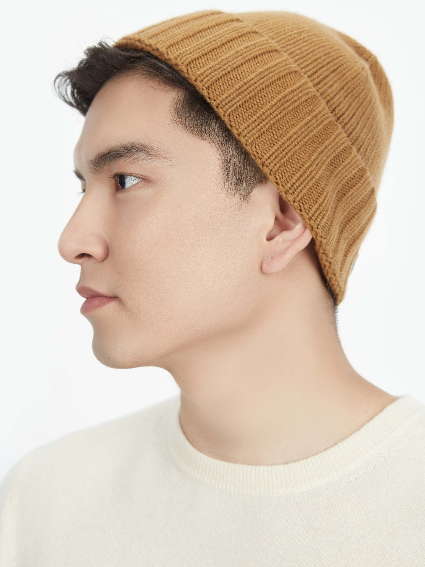 Unisex Kaschmir Rippenstrick-Mütze apple cinnamon - Gobi Cashmere
