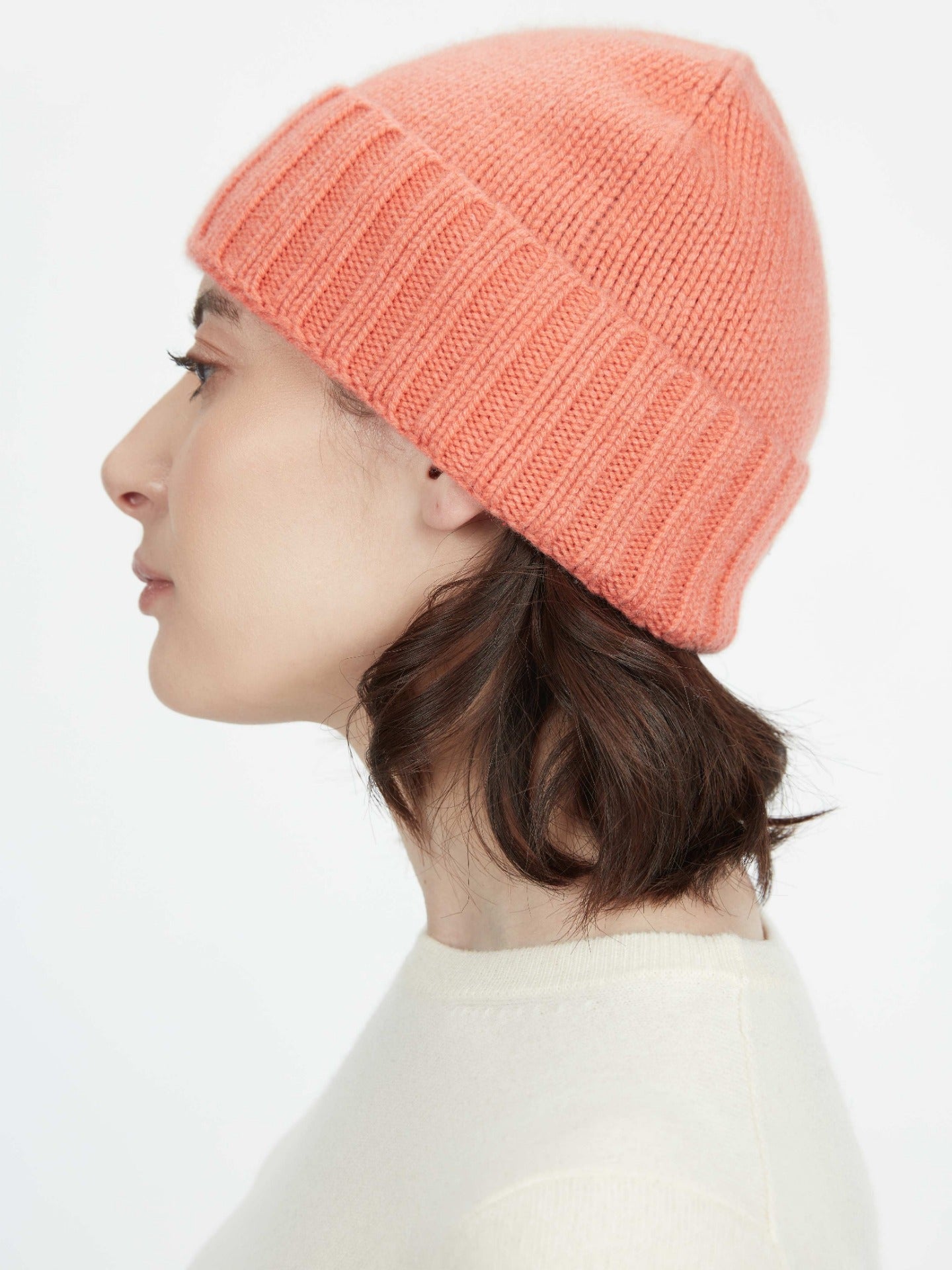 Unisex Kaschmir Rippenstrick-Mütze camellia - Gobi Cashmere