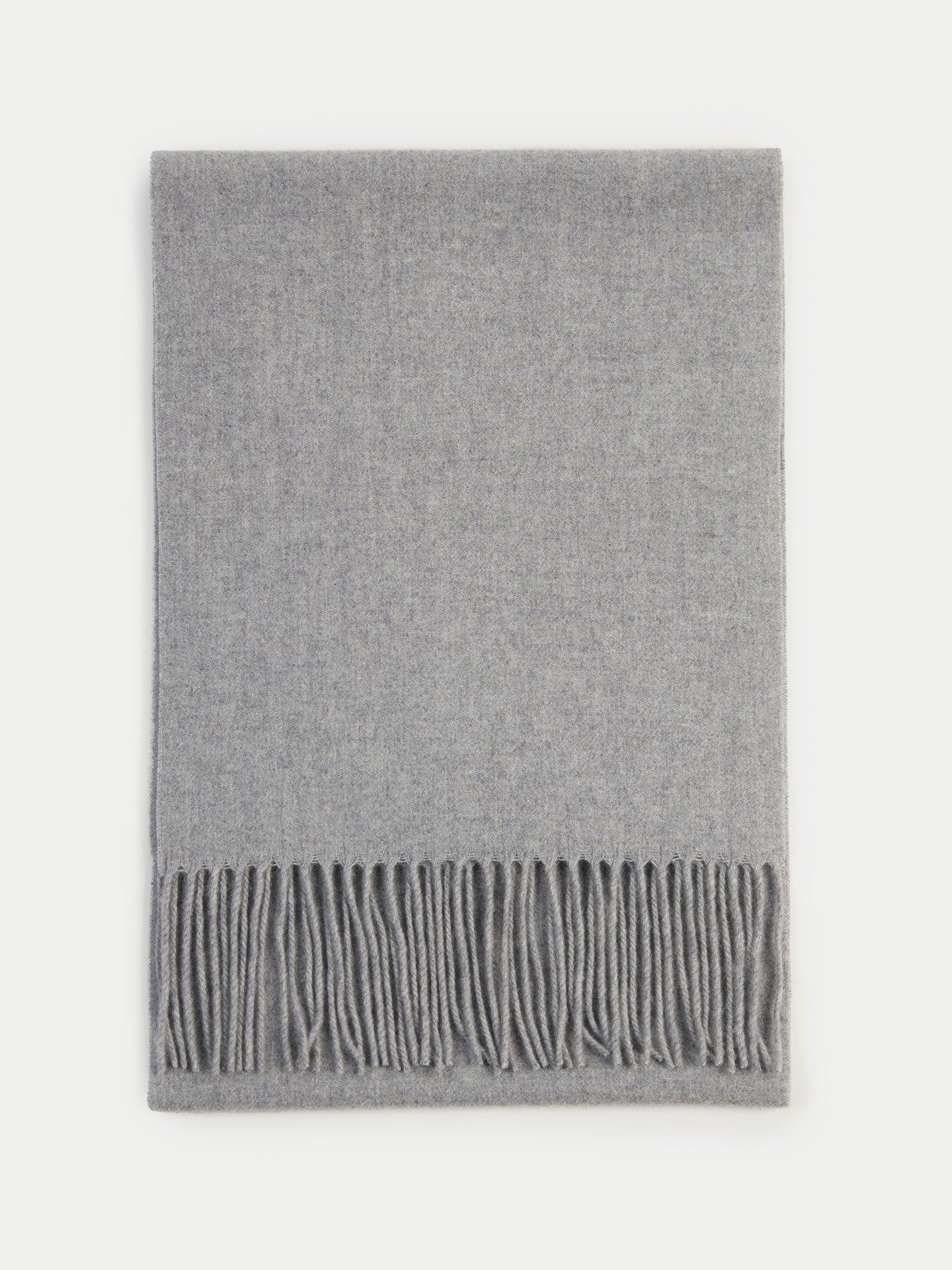 Unisex Kaschmir Schal Mit Fransen Hellgrau - Gobi Cashmere