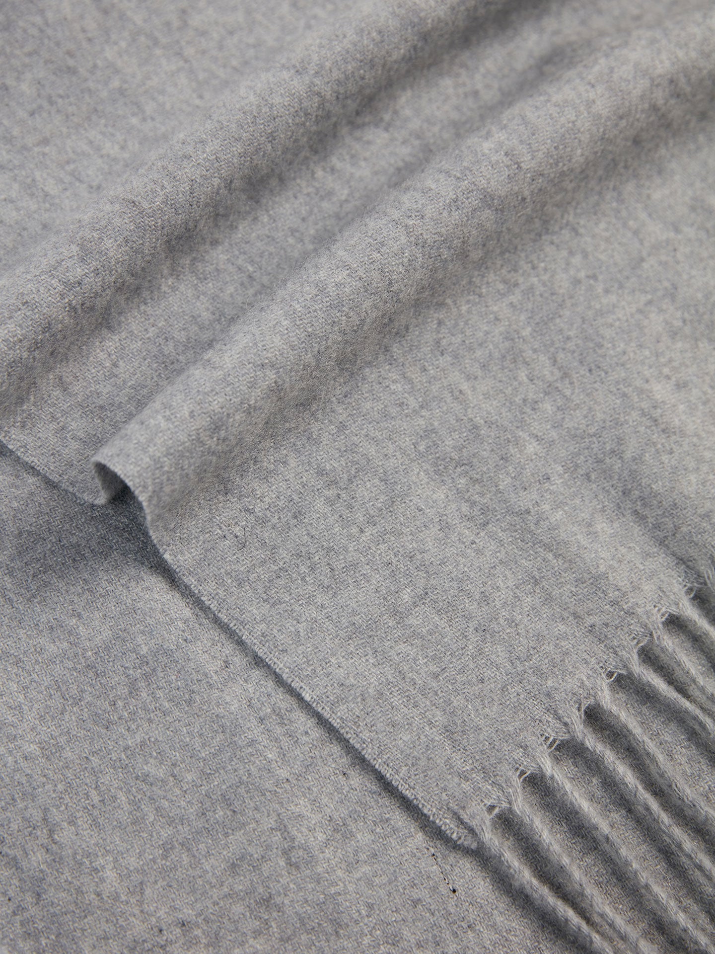 Unisex Kaschmir Schal Mit Fransen Hellgrau - Gobi Cashmere