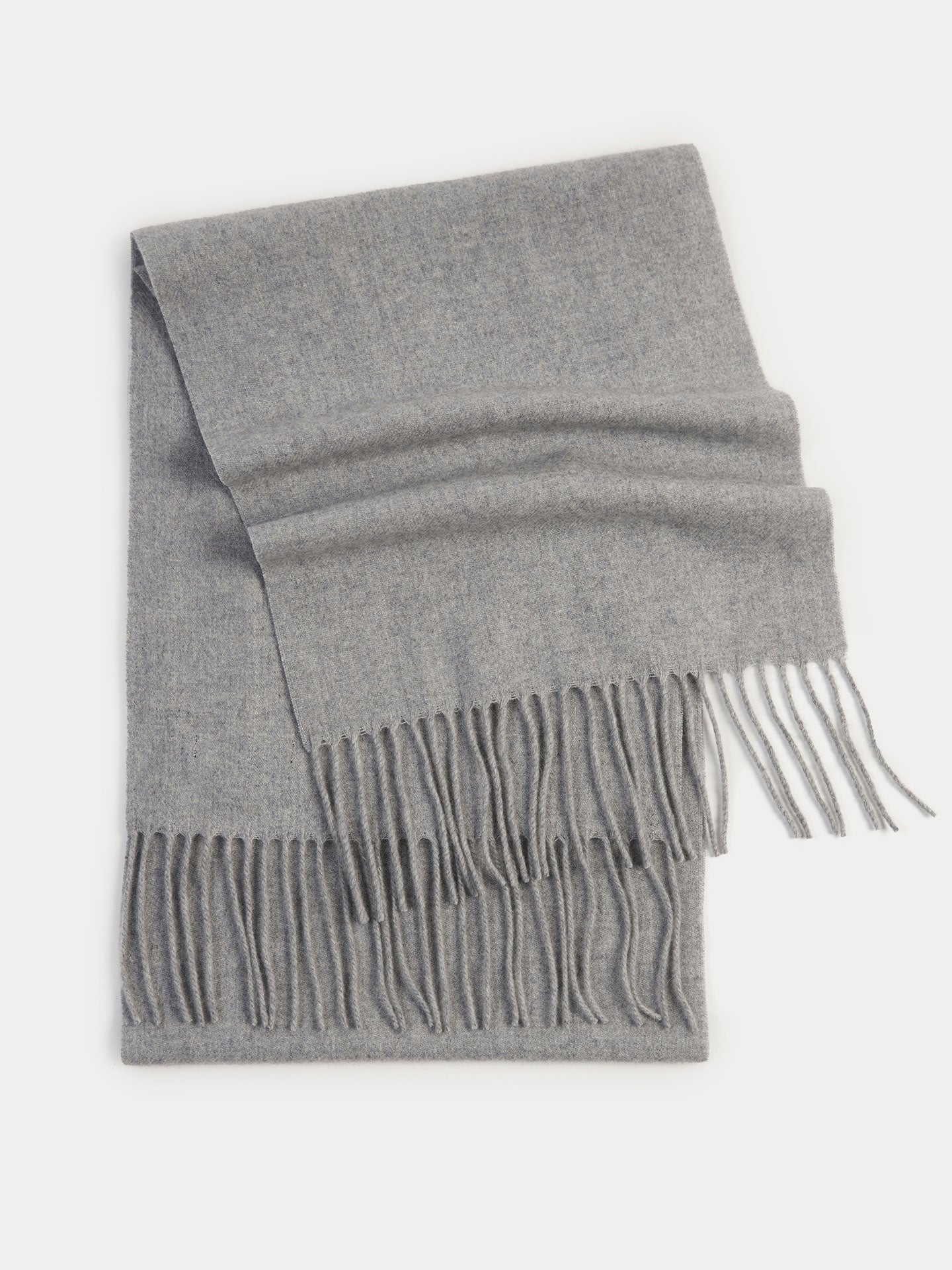 Unisex Kaschmir Schal Mit Fransen Hellgrau - Gobi Cashmere