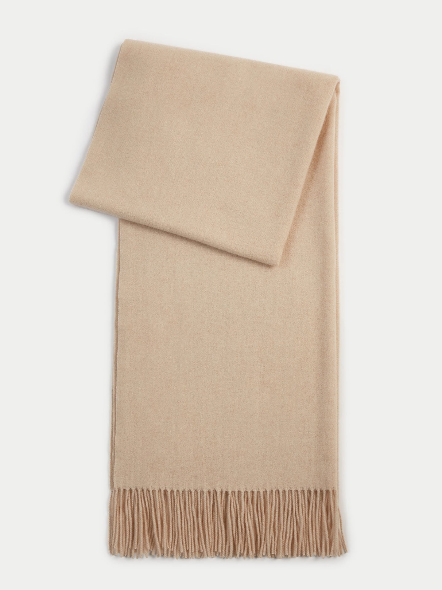 Damen Kaschmir Übergroßer Gewebter Schal Beige - Gobi Cashmere