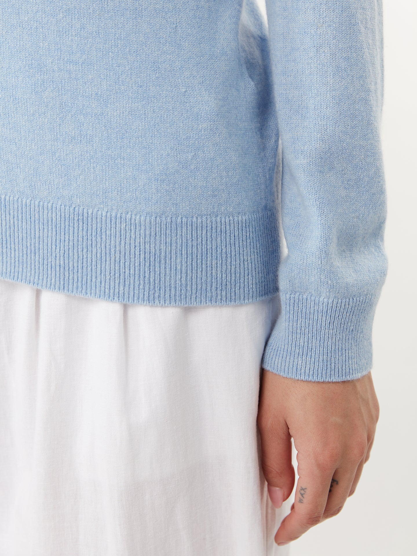 Damen Kaschmir V-Ausschnitt Pullover Blau - Gobi Cashmere