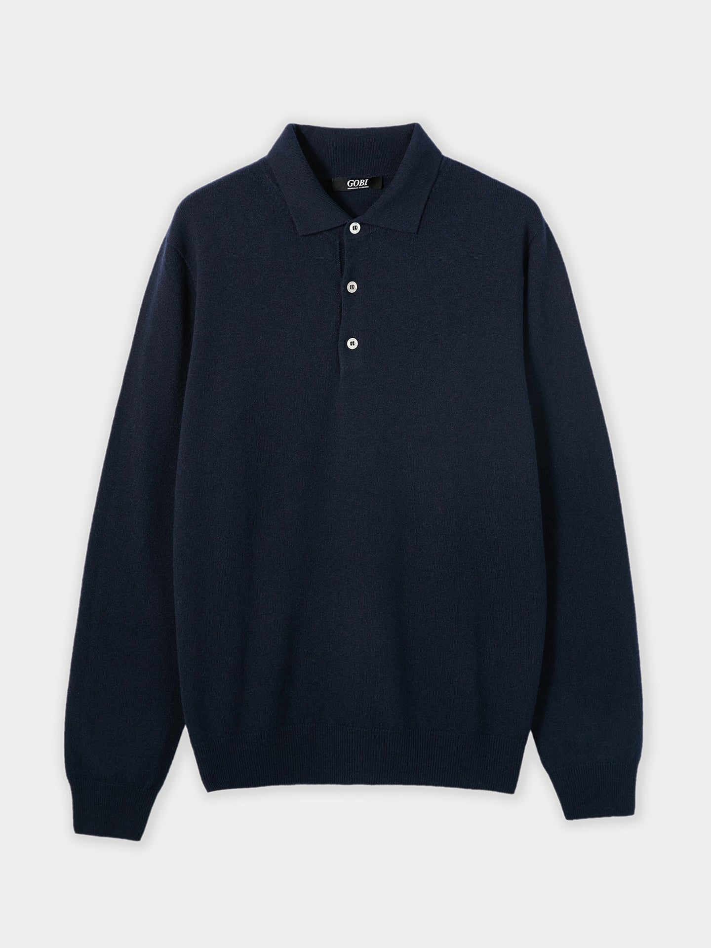 Herren Kaschmir Polokragen Pullover Marineblau - Gobi Cashmere