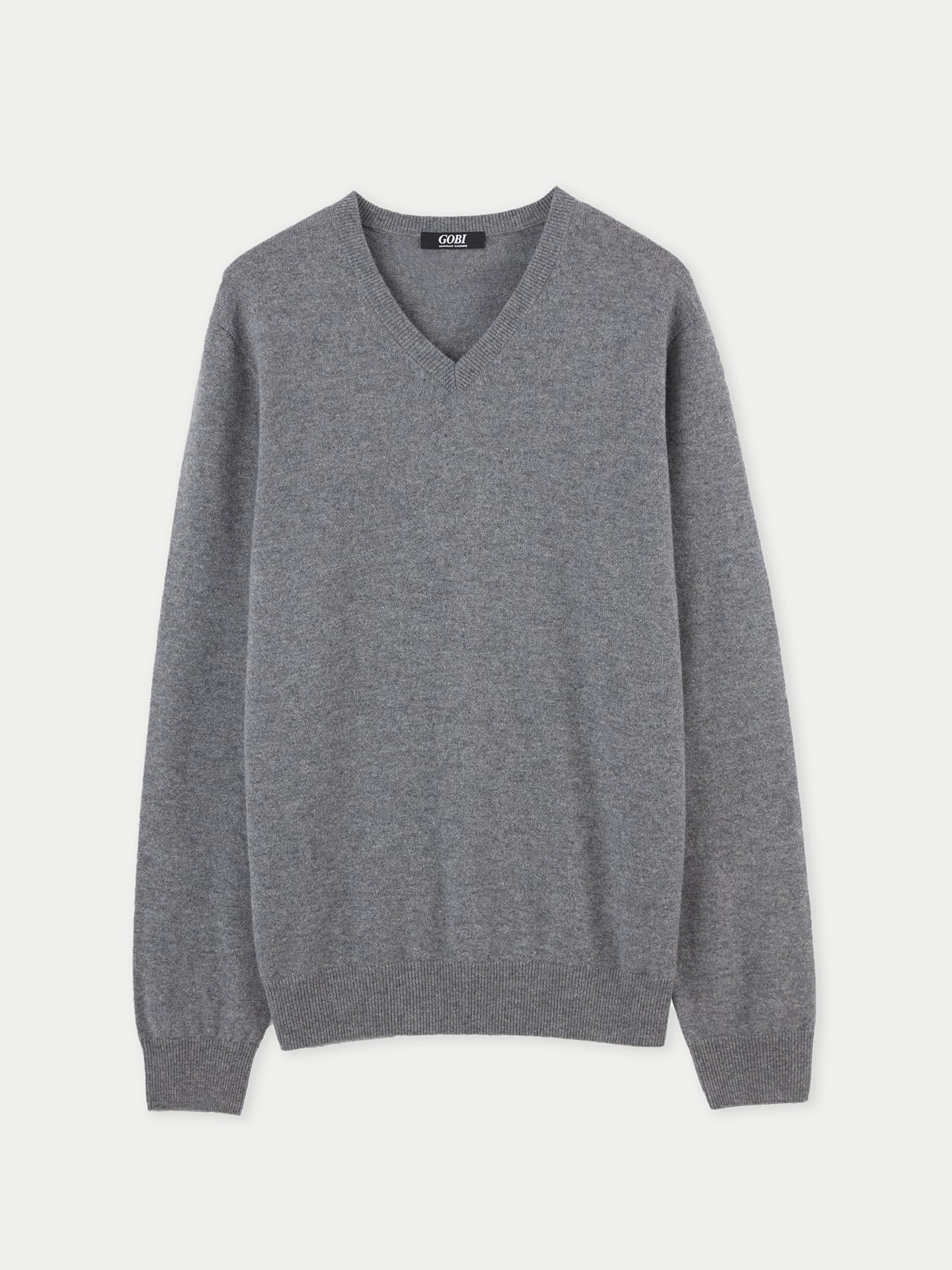 Herren Kaschmir Basic V-Ausschnitt Pullover Plum Kitten - Gobi Cashmere