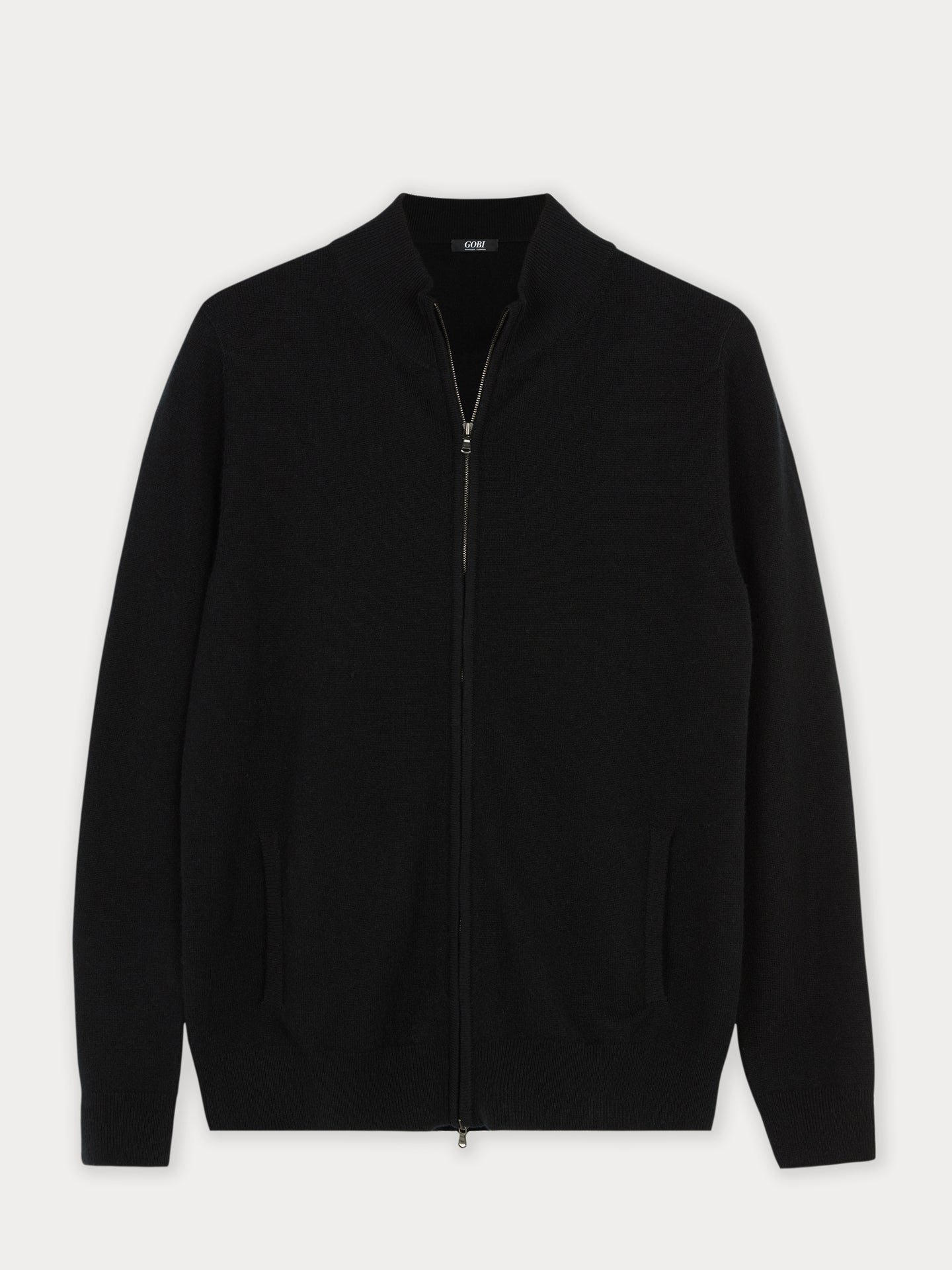 Damen Kaschmir Strickjacke Mit Reißverschluss Schwarz - Gobi Cashmere