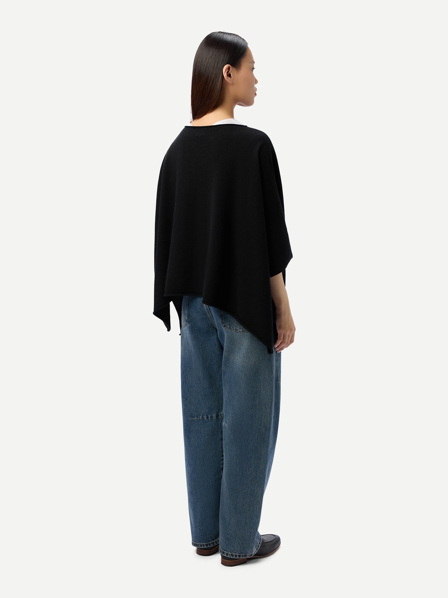 Timeless Kaschmir-Poncho mit Bootsausschnitt