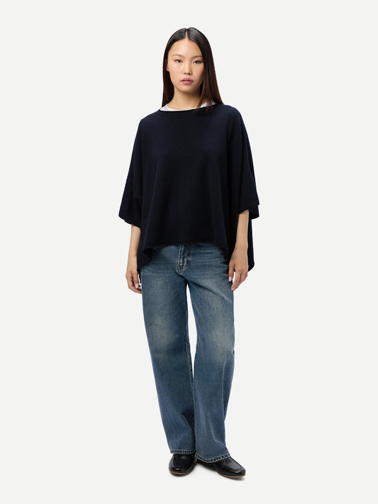 Timeless Kaschmir-Poncho mit Bootsausschnitt
