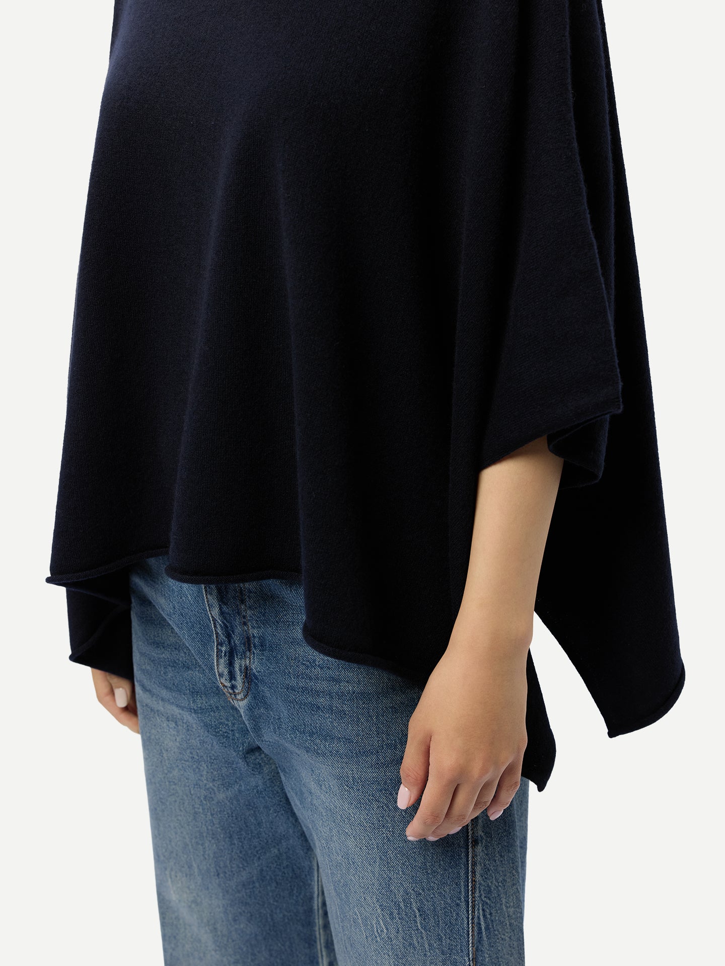 Timeless Kaschmir-Poncho mit Bootsausschnitt