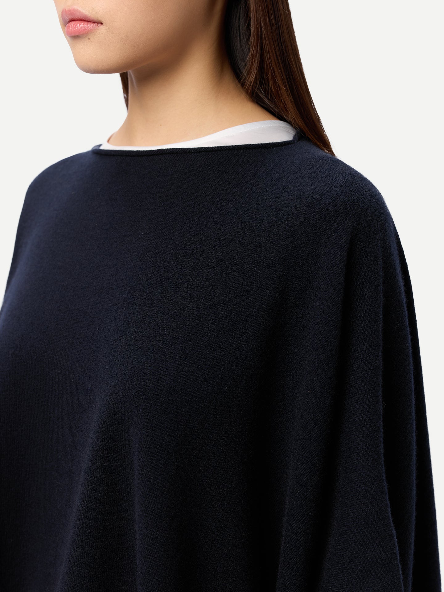 Timeless Kaschmir-Poncho mit Bootsausschnitt