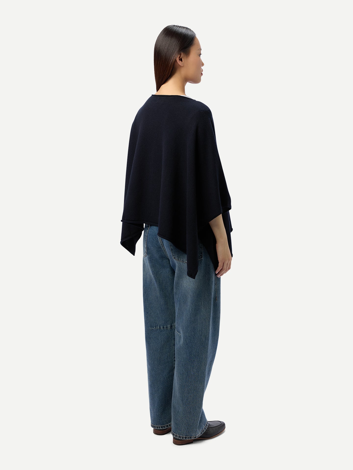 Timeless Kaschmir-Poncho mit Bootsausschnitt