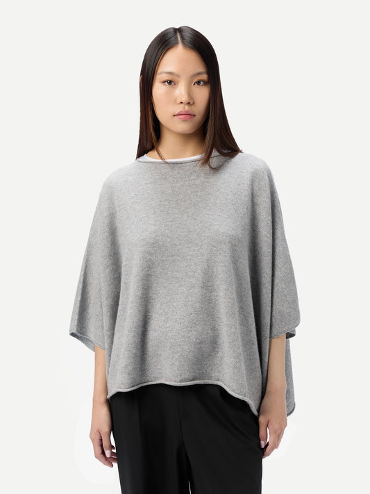 Timeless Kaschmir-Poncho mit Bootsausschnitt
