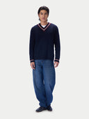Cricket-Pullover mit Zopfmuster