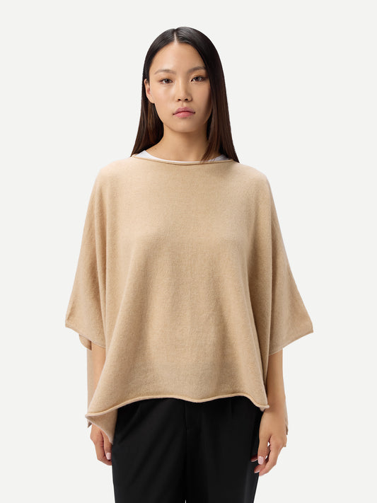 Timeless Kaschmir-Poncho mit Bootsausschnitt