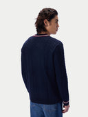Cricket-Pullover mit Zopfmuster