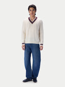 Cricket-Pullover mit Zopfmuster