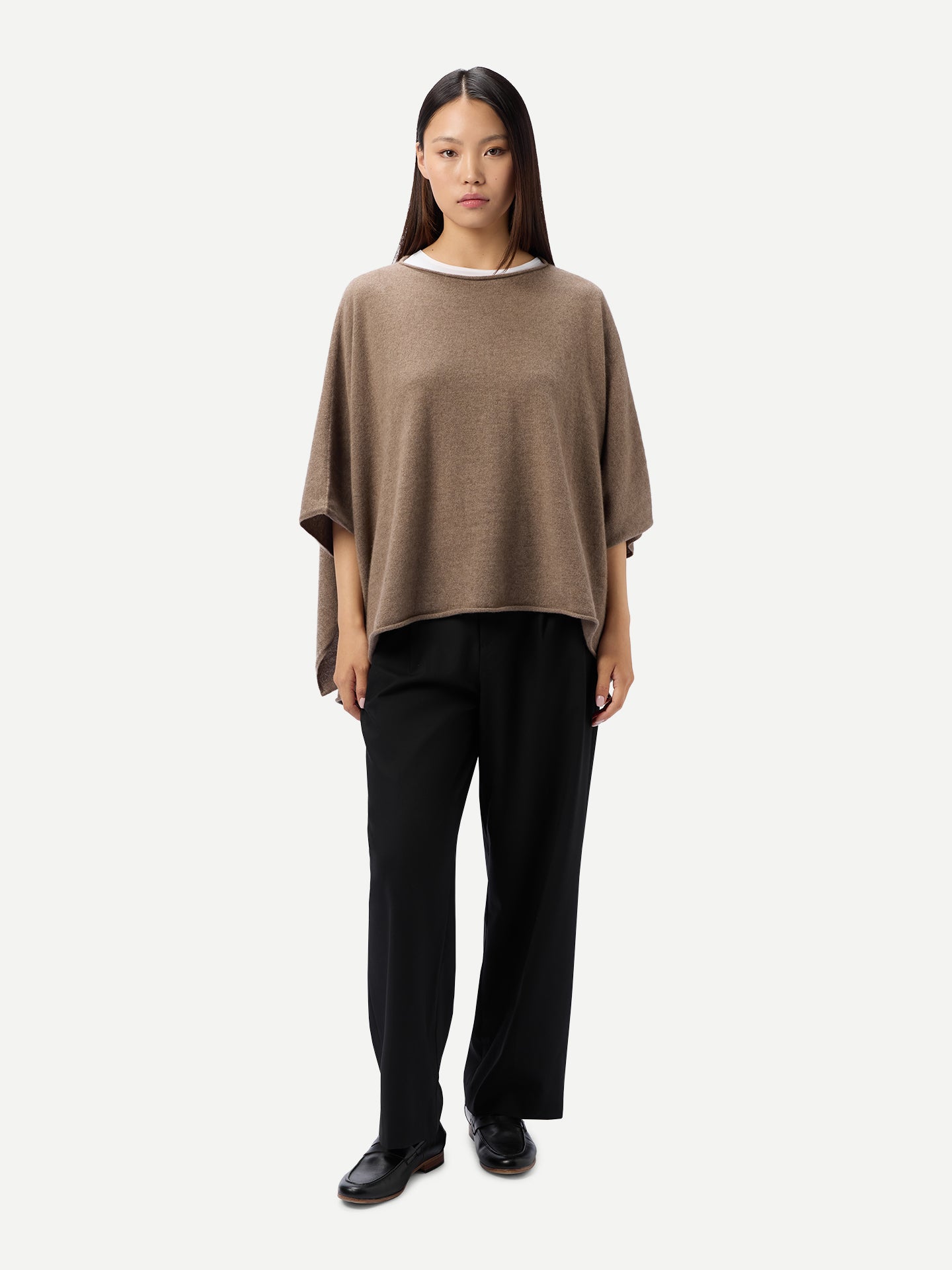 Timeless Kaschmir-Poncho mit Bootsausschnitt