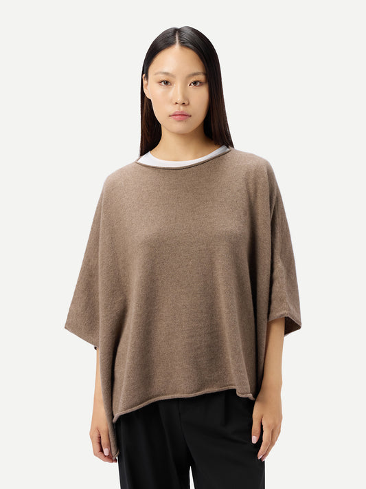 Timeless Kaschmir-Poncho mit Bootsausschnitt