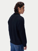 Kaschmir-Strickjacke mit spitzem Kragen und Reißverschluss