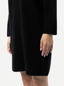 Strickkleid mit Rundhalsausschnitt Schwarz - Gobi Cashmere