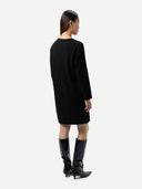 Strickkleid mit Rundhalsausschnitt Schwarz - Gobi Cashmere