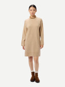 Strickkleid mit Rundhalsausschnitt Beige - Gobi Cashmere