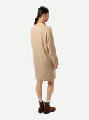 Strickkleid mit Rundhalsausschnitt Beige - Gobi Cashmere