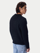 Kaschmirpullover mit Aran-Zopfmuster, Rundhals