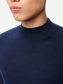 Herren Kaschmir-Seide Pullover mit Stehkragen Mood Indigo - Gobi Cashmere