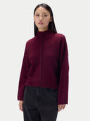 Kaschmirpullover mit Zopfgeflecht und Stehkragen