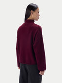 Kaschmirpullover mit Zopfgeflecht und Stehkragen