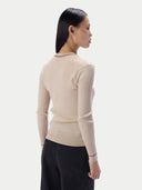 Kaschmir-Seiden-Cricket-Pullover mit V-Ausschnitt