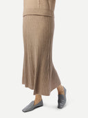 Kaschmir-Rock in Wadenlänge Warm Grey - Gobi Cashmere