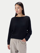 Kaschmirpullover mit U-Boot-Ausschnitt